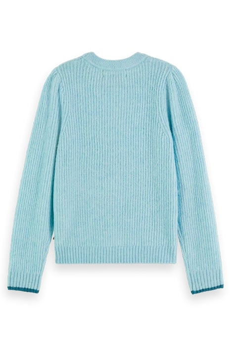 RELAXED-FIT KNOTTED PULLOVER BLUE MELANGE 5