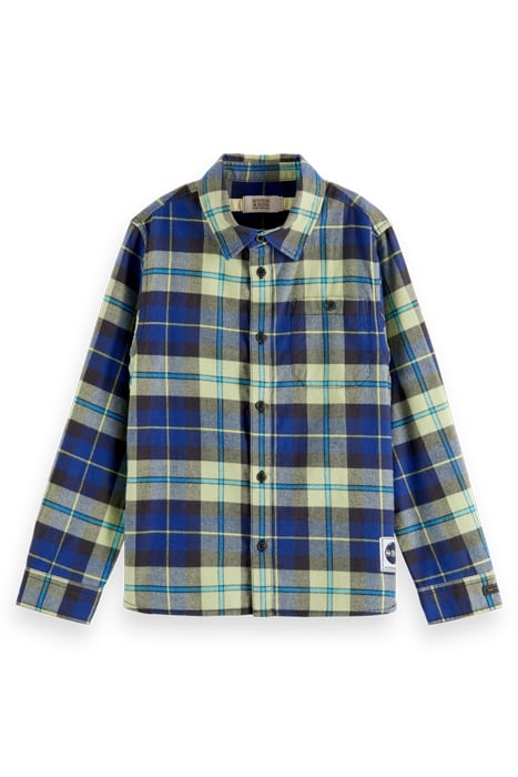 YARN-DYED CHECK FLANNEL SHIRT IN ORGANIC COTTON BLUE MULTICO 4