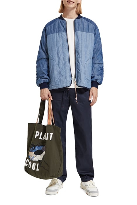 CANVAS TOTE WITH PATCHED-ON ARTWORK FIELD GREEN 3