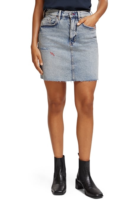 DENIM MINI SKIRT WITH PREMIUM WASH DANCE IT OUT 1