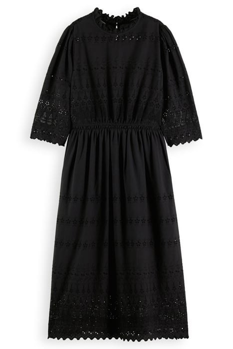 MIDI BRODERIE DRESS BLACK 4