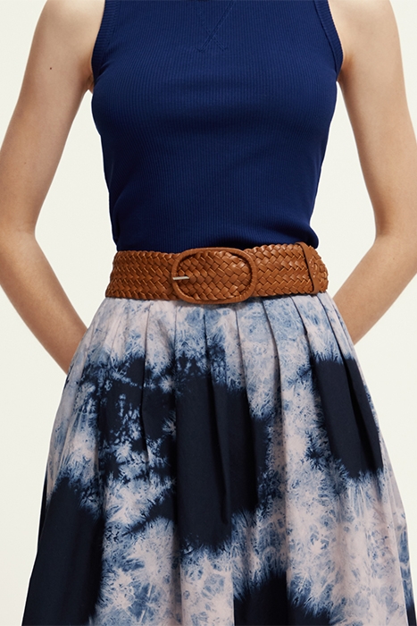 BRAIDED WAIST BELT TAN 3