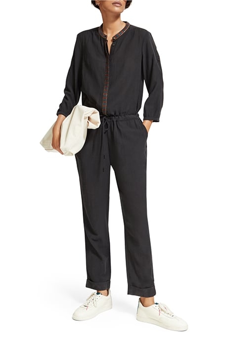 JUMPSUIT WITH ARROW HEAD TRIM EVENING BLACK 5