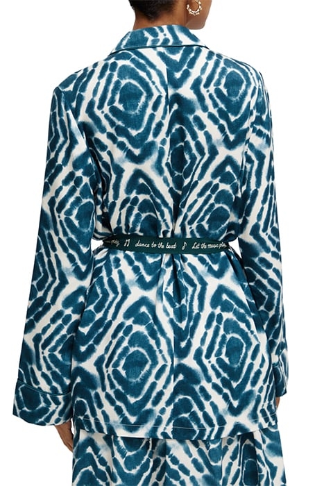 PYJAMA LOOSE FIT BLAZER DISCO TIE DYE BOTTLE GREEN 2