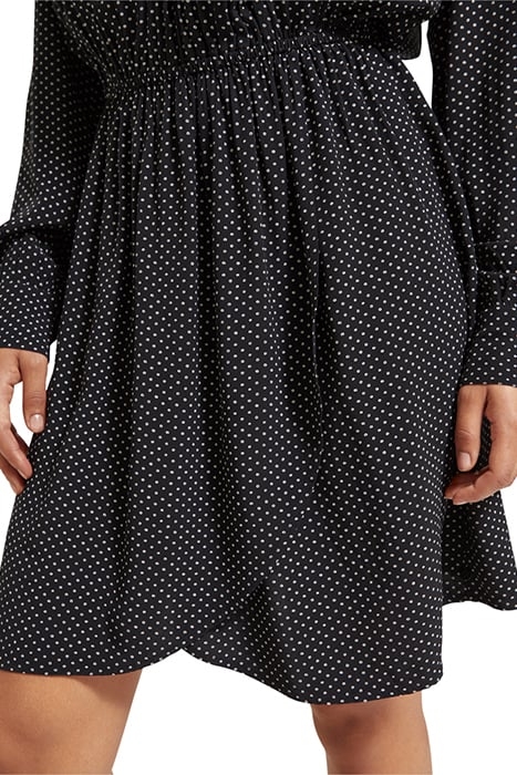 MINI DRESS WITH ELASTICATED WAIST POLKA EVENING BLACK 8