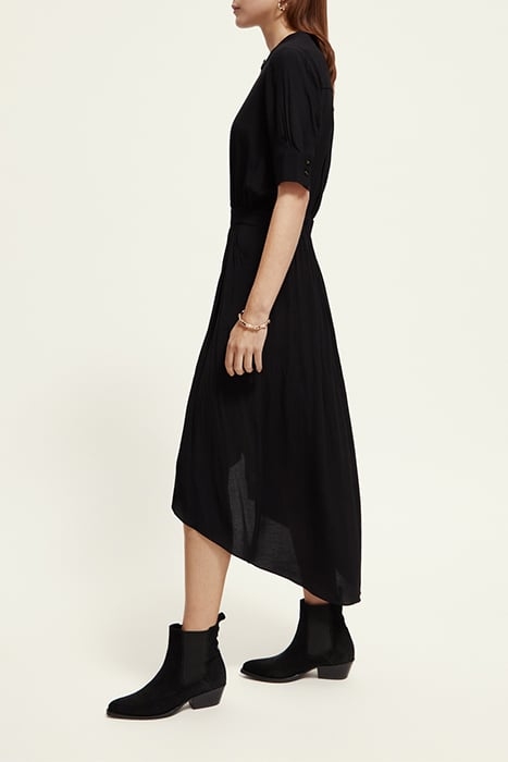 MIDI DRESS WITH HIGH LOW HEM BLACK 6