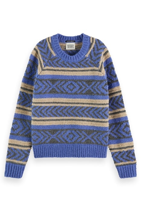 METALLIC FAIR ISLE PULLOVER DUTCH BLUE 4