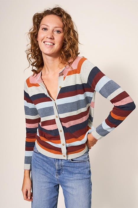 LULU STRIPE CARDI PINK 1