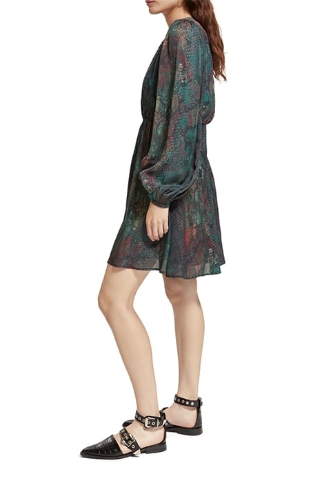 BALLOON SLEEVE MINI DRESS SNAKE 6