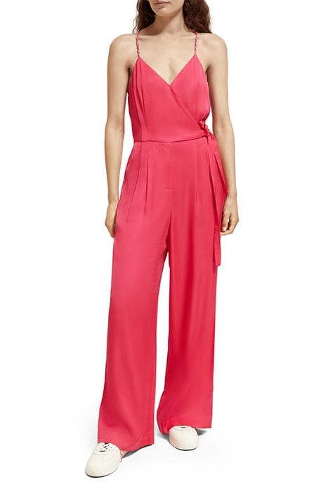 WAISTED BELT DETAIL JUMPSUIT POP PINK 1