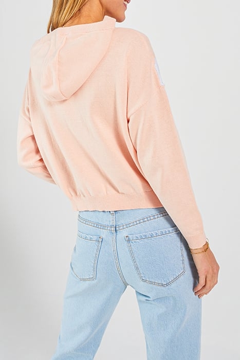 PINK KNIT XL CHEVRON HOODED CARDIGAN 2