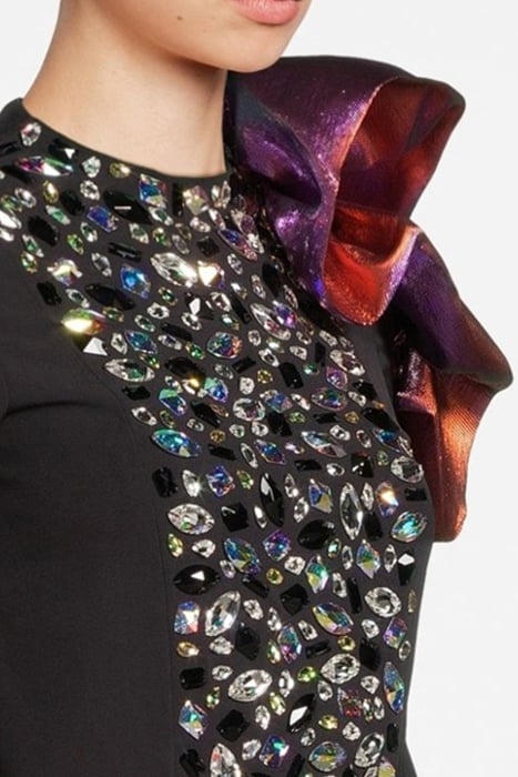 WOMEN‘S SIDE VOLANT OVERALL WITH SWAROVSKI CRYSTALS BLACK 5