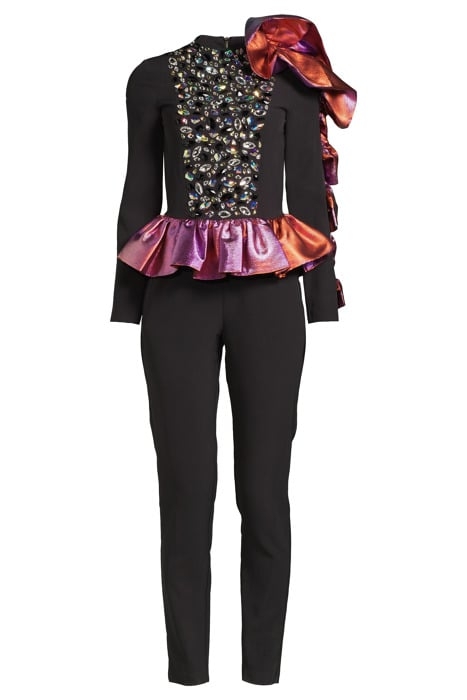 WOMEN‘S SIDE VOLANT OVERALL WITH SWAROVSKI CRYSTALS BLACK 3