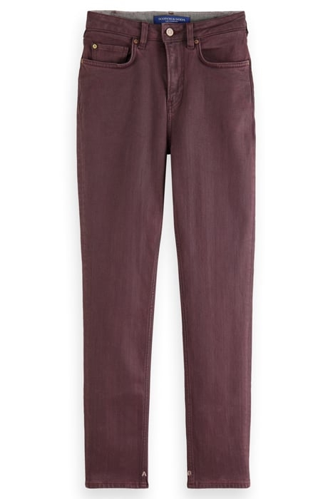 HIGH FIVE SLIM JEANS — COATED COLOURS BORDEAUX 1