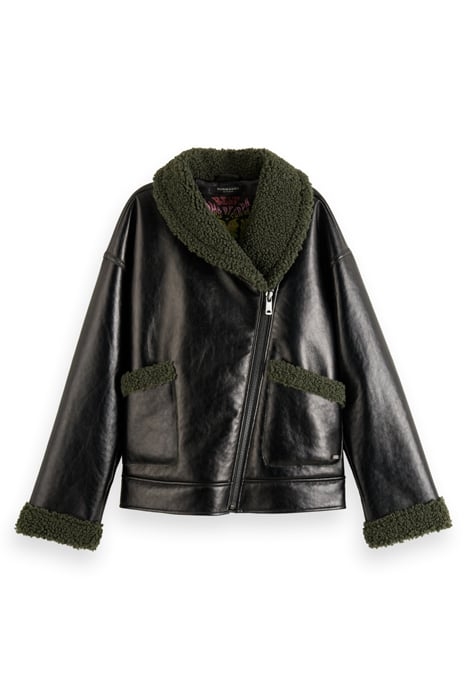FAUX SHEARLING JACKET EVENING BLACK 3