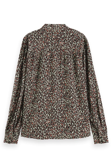 SHIRT WITH TIE NECK CREATURES OF THE NIGHT FIELD GREEN 5