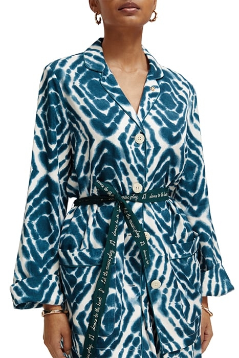 PYJAMA LOOSE FIT BLAZER DISCO TIE DYE BOTTLE GREEN 6