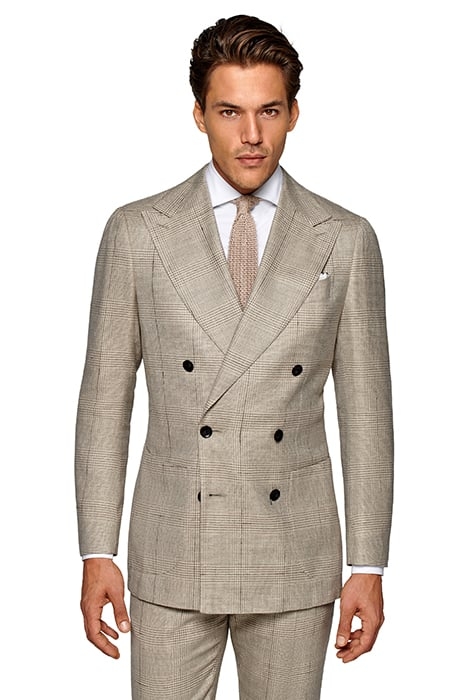 LIGHT BROWN CHECKED TAILORED FIT HAVANA SUIT 3