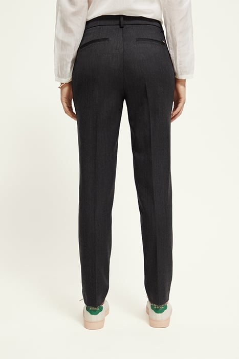 LOWRY - MID RISE SLIM LEG TWILL WOOL BLEND PANTS CHARCOAL ME 2