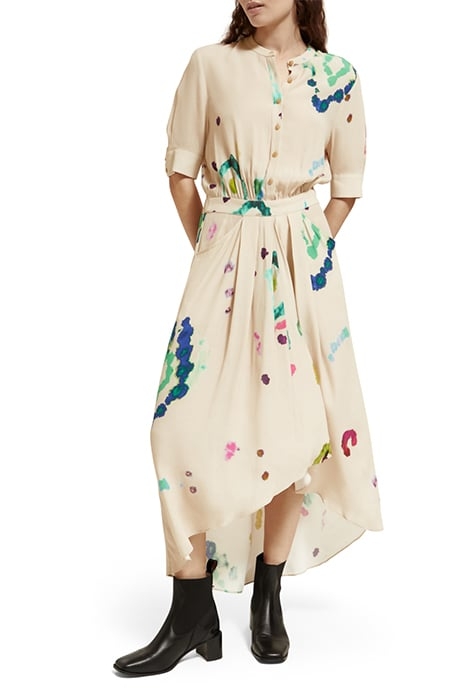 MIDI DRESS WITH HIGH LOW HEM GALAXY DYE SOFT ICE 1