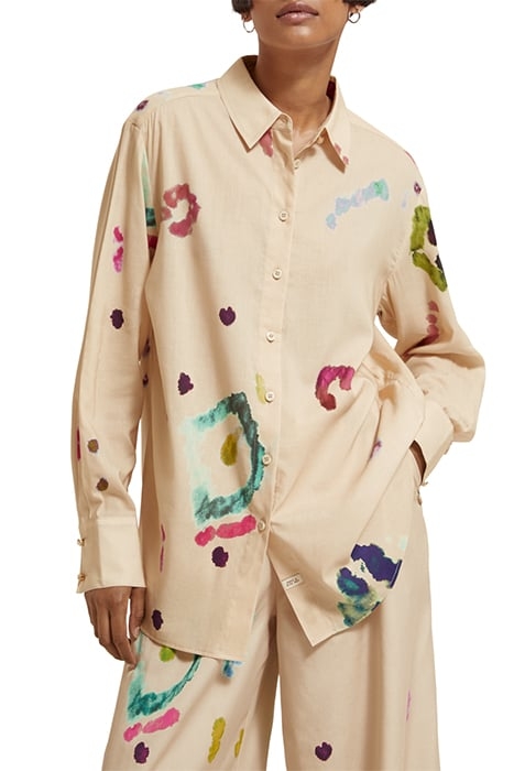 TIE-DYE PRINTED RELAXED FIT SHIRT GALAXY DYE SOFT ICE 1