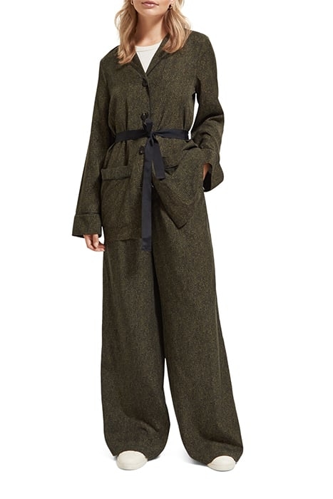 PRINTED LOOSE FIT PYJAMA BLAZER LEOPARD SPOT GREEN 3