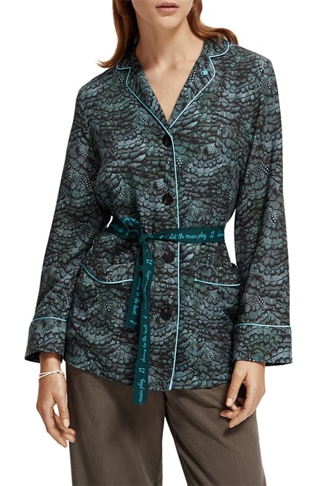 PYJAMA LOOSE FIT BLAZER FEATHER BOTTLE GREEN 1