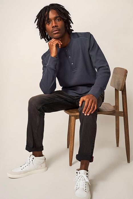 PORTER WAFFLE HENLEY DARK GREY 3