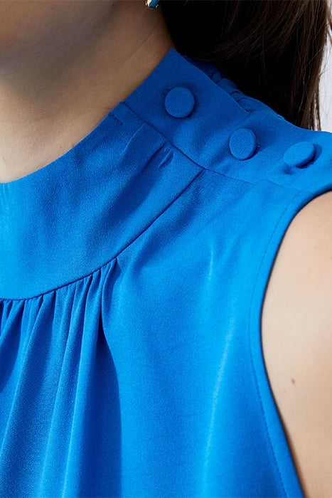 TURTLE S/LESS CREPE LIGHT TOP BRIGHT BLUE 4