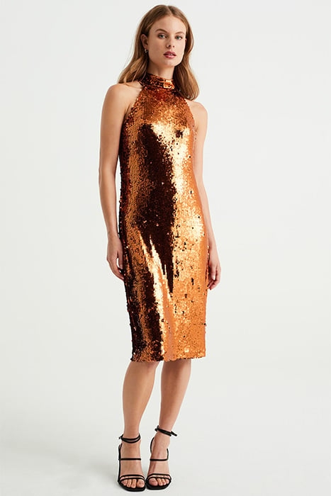 DRESS MID LENGTH RUST BROWN 1