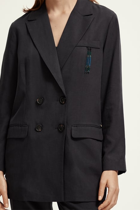 DRAPEY DOUBLE BREASTED BLAZER CHARCOAL 6