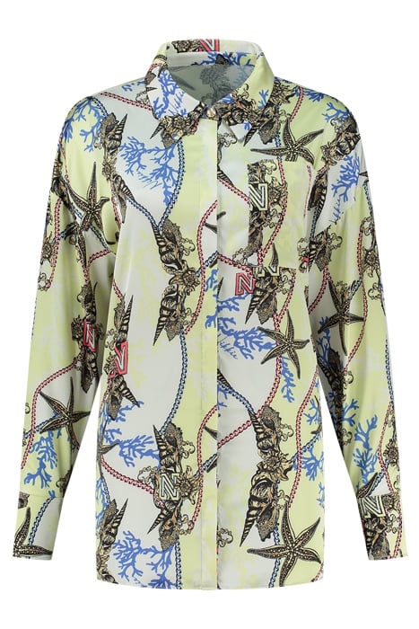 SUKI BLOUSE LIME YELLOW/CORAL 1