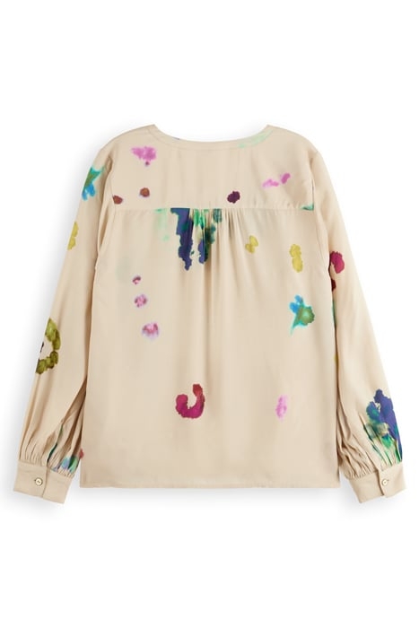 LACE UP TOP WITH BALLOON SLEEVES GALAXY DYE SOFT ICE 5