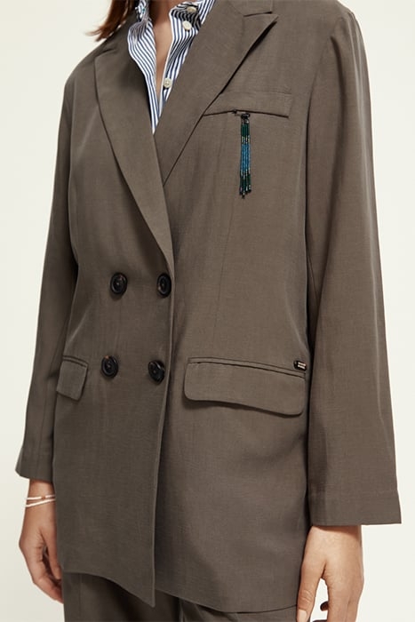 DRAPEY DOUBLE BREASTED BLAZER DARK TAUPE 6