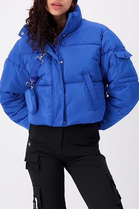 CROPPED BELT JACKET BLUE 4