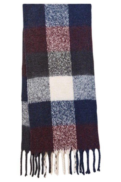 SHELLY BRUSHED CHECK SCARF NAVY 3