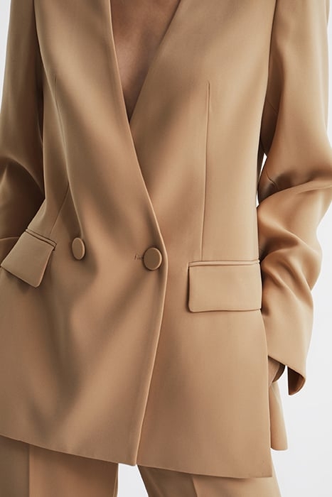 MARGEAUX-COLLARLESS BLAZER NEUTRAL 6