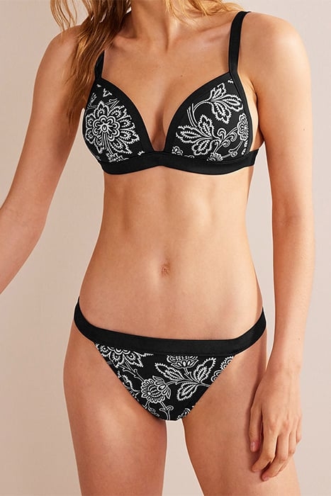 TANGA BIKINI BOTTOMS BLACK, WHITE FLORAL 4