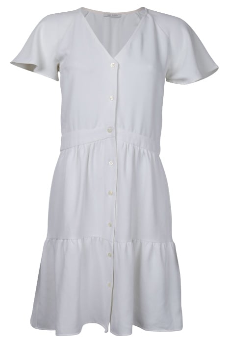 WOMEN'S OFF-WHITE V-NECK BUTTON-FRONT DRESS 3