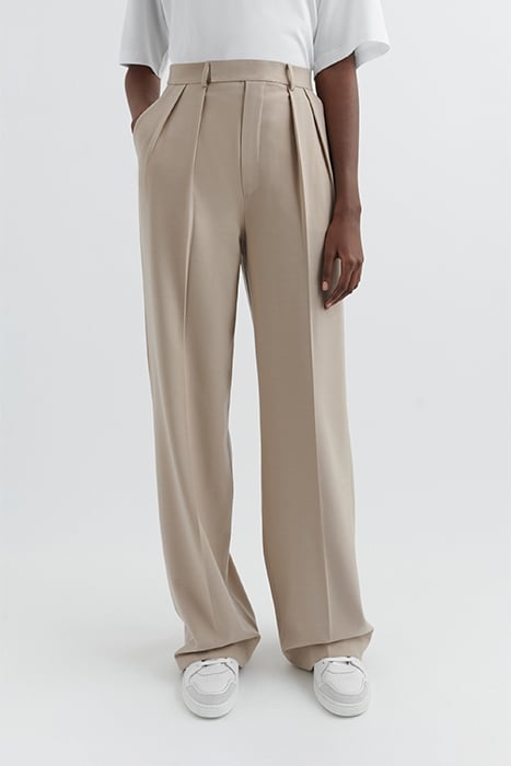 JACKIE PLEAT TROUSER BEIGE 1