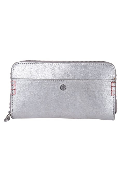 FERN ZIP AROUND PURSE SILVER TONE METALLIC 1