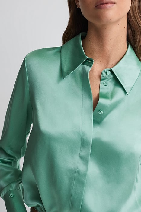 HALEY-SILK BUTTON-DOWN SHIRT AQUA 5