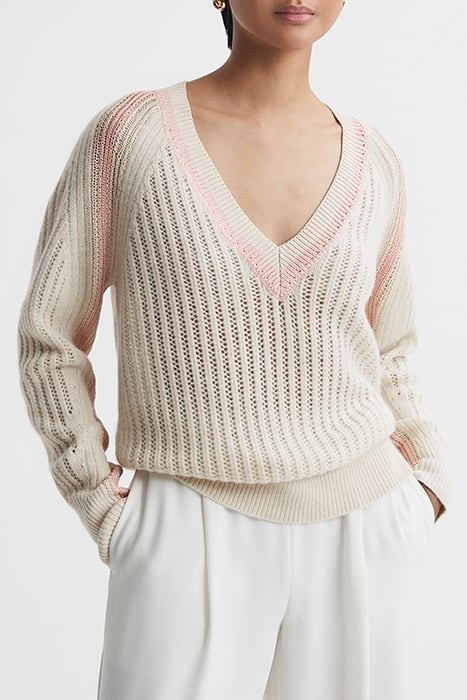 VALE-V KNITTED SWEATER CREAM/NUDE 1