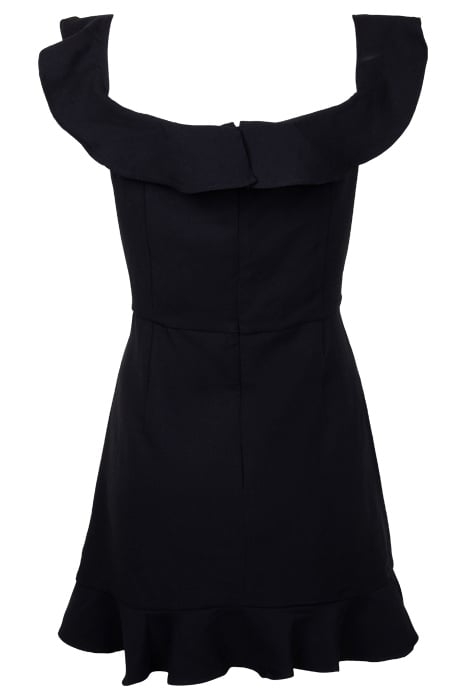 FRILL BARDOT TLRD DRESS SHORT BLACK 2