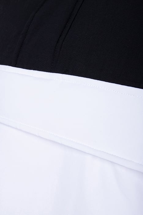 3-TONE PADDED PULL OVER HOODED JACKET WHT/BLK/BLK 3