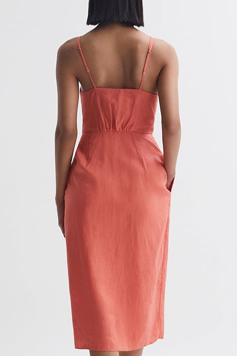 ESME-LINEN DRESS CORAL 2