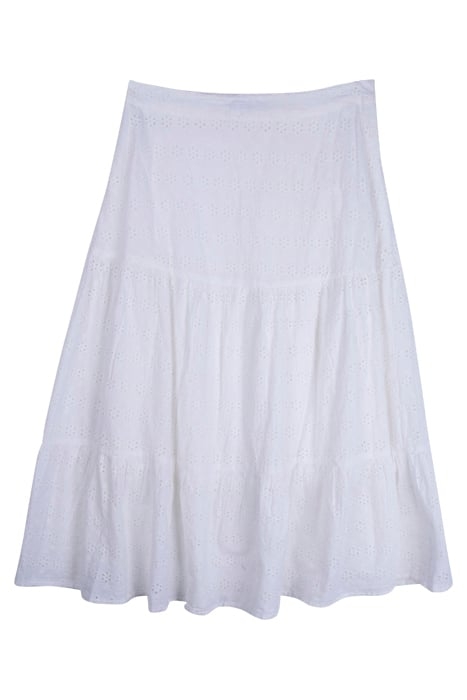 BRODERIE TIERED SKIRT WHITE 2