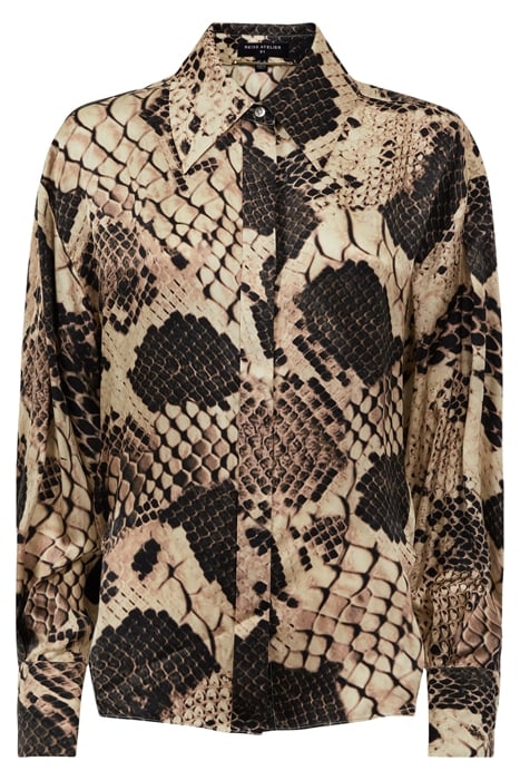 FLORA-OPEN BUTTON-DOWN SHIRT SNAKE 1