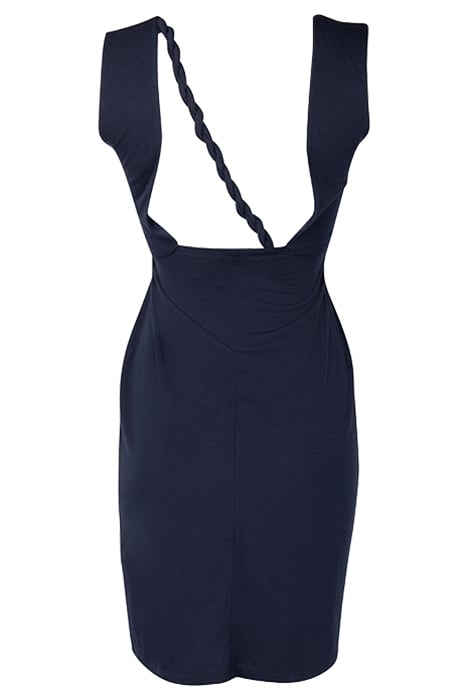 BLUE BACKLESS DRESS WITH BRAID 4