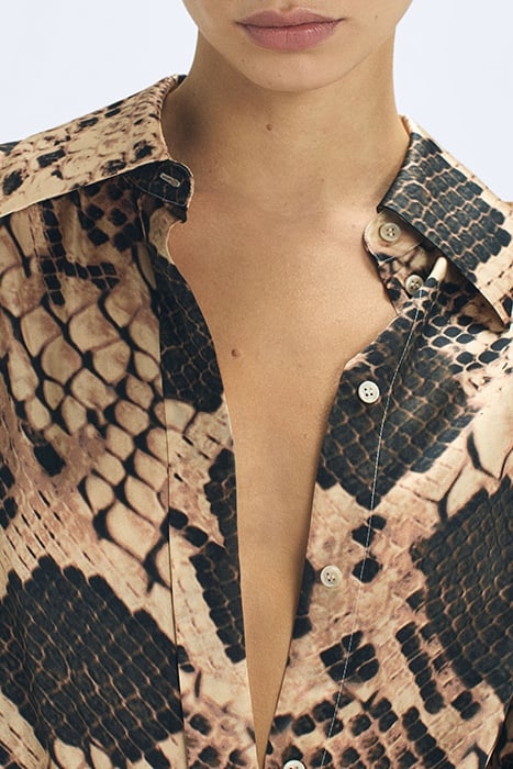 FLORA-OPEN BUTTON-DOWN SHIRT SNAKE 4